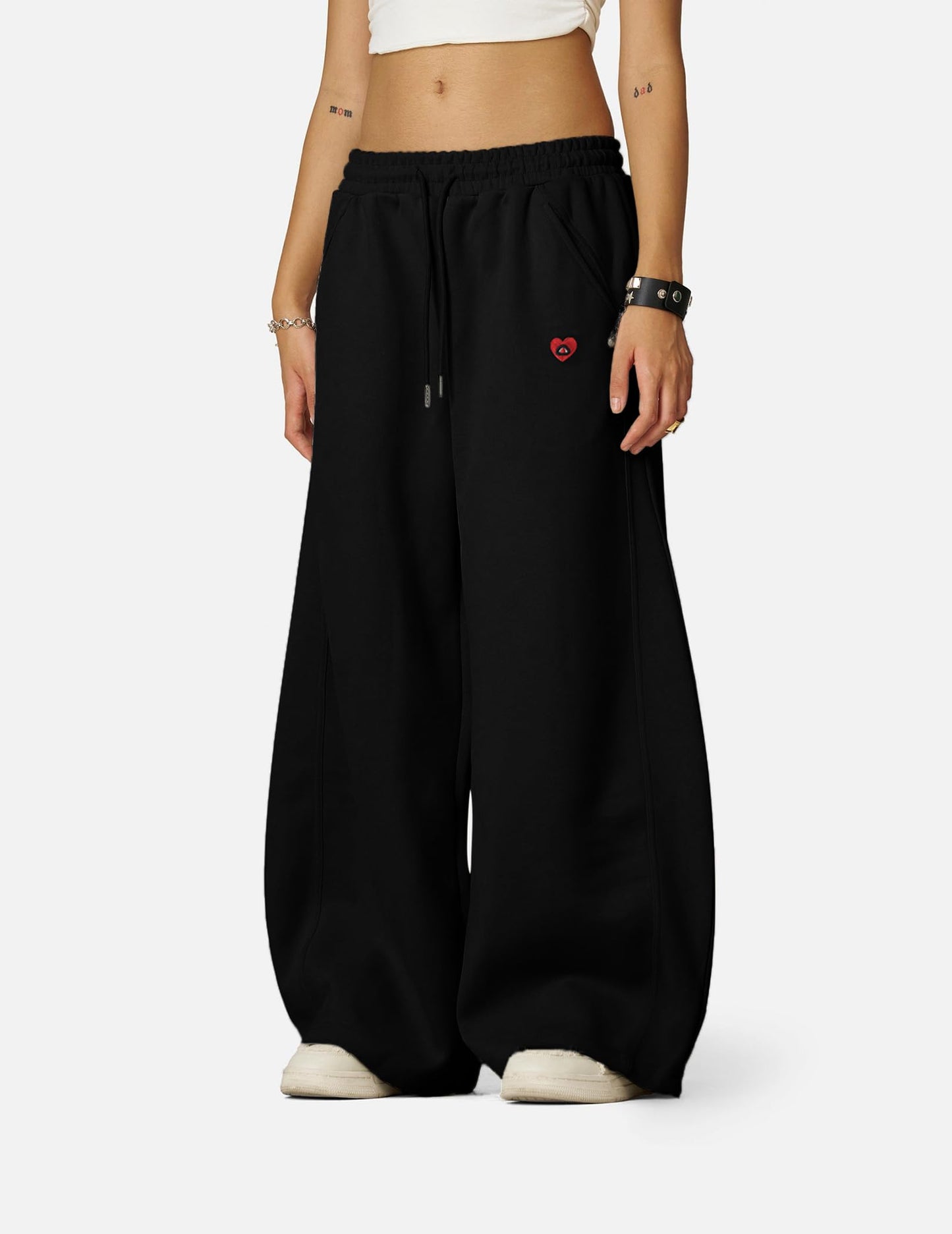 Aelfric Eden Super Baggy Barrel Sweatpants Casual Wide Leg Pants Elastic Waist Lantern Trouser Unisex Black Medium