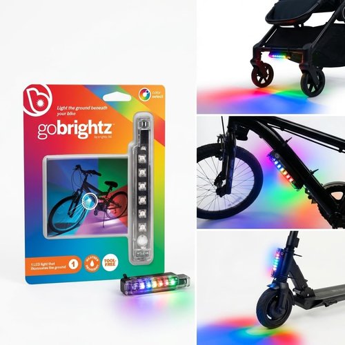Brightz GoBrightz LED Bike Frame Light, Color Changing - Cool Underglow Bike Lights for Riding at Night Bicycle Scooter Stroller Stocking Stuffers for Boys Girls Teens Ages 6 7 8 9 10