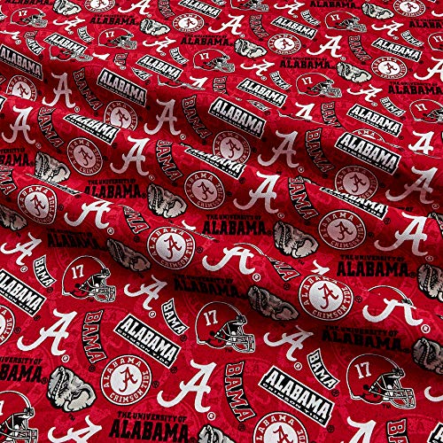 Cotton Fabric by the Yard - Alabama Crimson Tide Team Colors