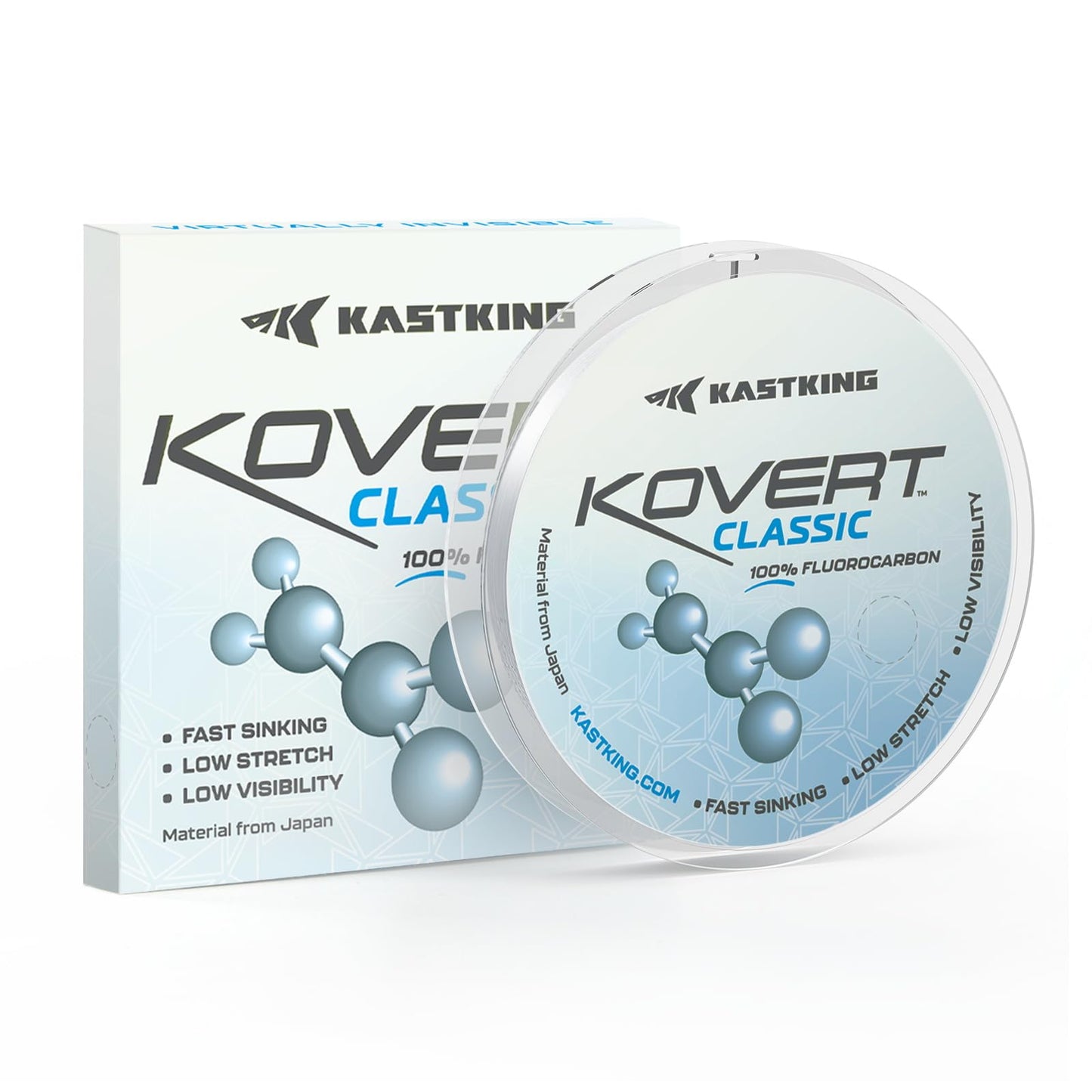 KastKing Kovert Classic 100% Fluorocarbon Fishing Line, 4LB 50Yd