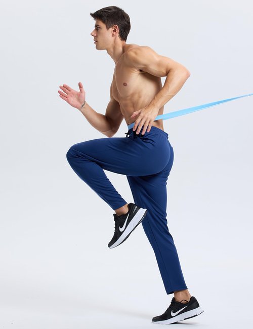 Vlynor Men's Sweatpants Athletic Workout Pants Lightweight Quick Dry Mesh Gym Running Lounge Pants with Pockets (Navy, Medium)