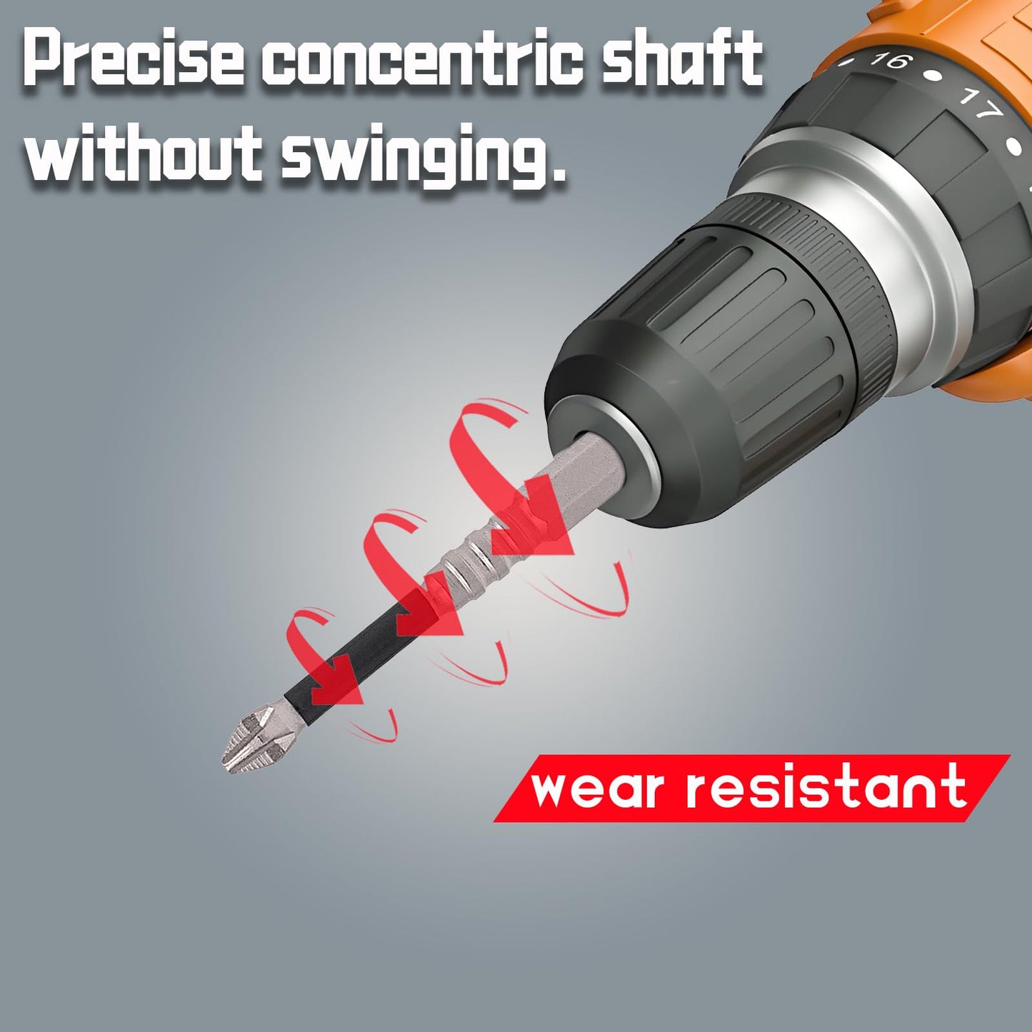 High Magnetic Drill Bit Set: K5 Impact Resistant Anti-Slip Bits, Non-Slip Alloy Steel for Impact Drivers, DIY/Pro Use 6pcs (25-150mm)