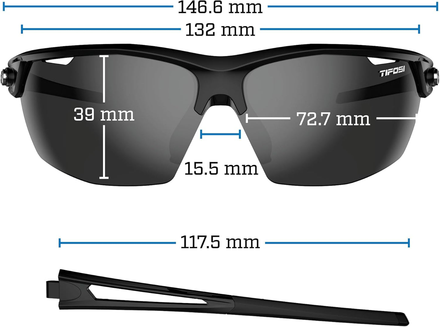 Tifosi Optics Navar Sport Sunglasses - Fog-Resistant Vented Lenses for Golf, Running & Tennis
