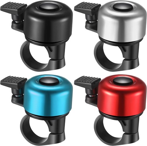 Hestya Bike Bells - Loud Crisp Aluminum Ring for Mountain & Road Bikes | 4-Piece Set with Screwdriver