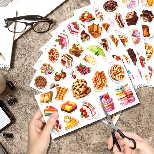 Dessert and Sweets Vinyl Stickers Pack for Food Lovers Students Scrapbook Decoration 108Pcs Car Wall Phone Case Water Bottles Bedroom Hat Hard Bumper Laptop