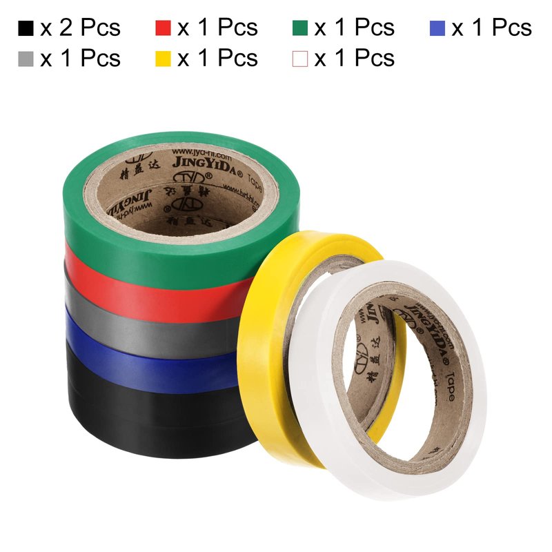 PATIKIL 26Ft Grip Finishing Tape, 8 Pack PVC Racquet Finishing Tapes Racket Accessories Sticky Seal for Tennis Badminton, 7 Colors