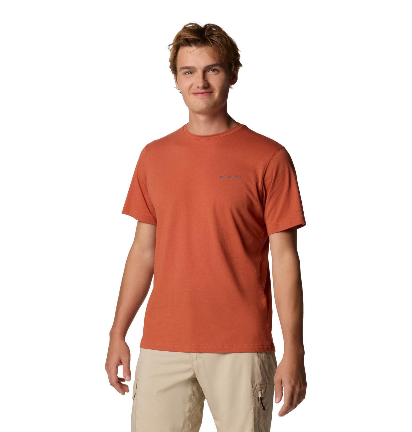 Columbia Mens Thistletown Hills Short Sleeve T-Shirt, Tuscan Heather, X-Small