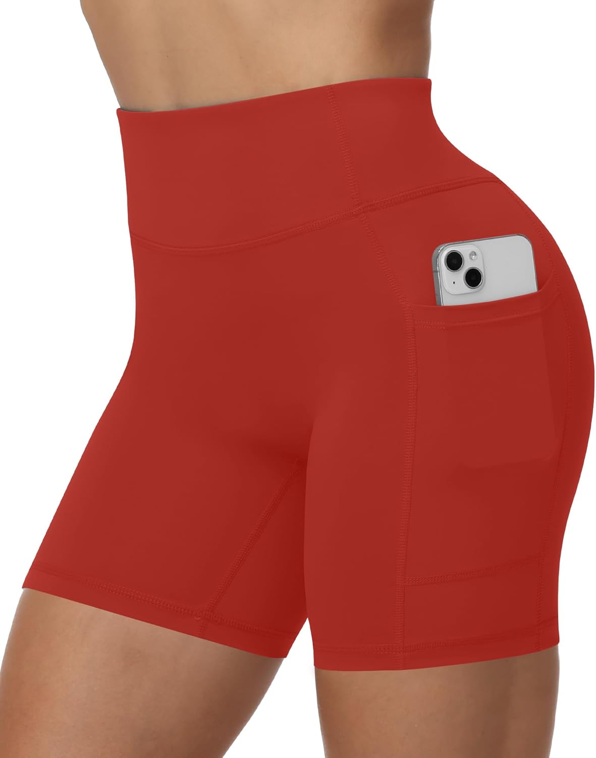 Moozava Women's Biker Workout Shorts - High Waist Tummy Control | 8"/5"/3" Spandex with Pockets