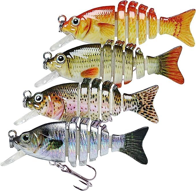 TRUSCEND Fishing Lures - Multi-Jointed Life-Like Trout Swimbait Crankbaits | Ideal for Bass Fishing