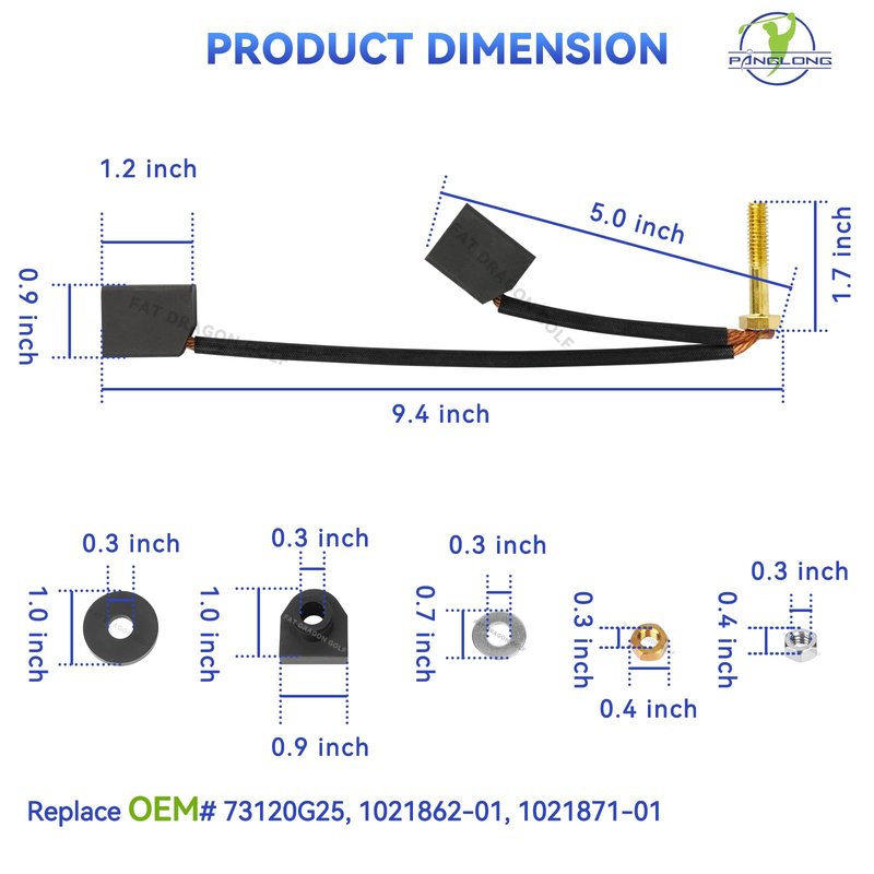 Panglong ADC EZGO Motor Brushes, Club Car Motor Brushes, Golf Cart ADC Motor Brushe Kit Suitable for Club Car and 1997-2009 EZGO TXT Electric Models, OEM# 73120G25, 1021862-01, 1021871-01