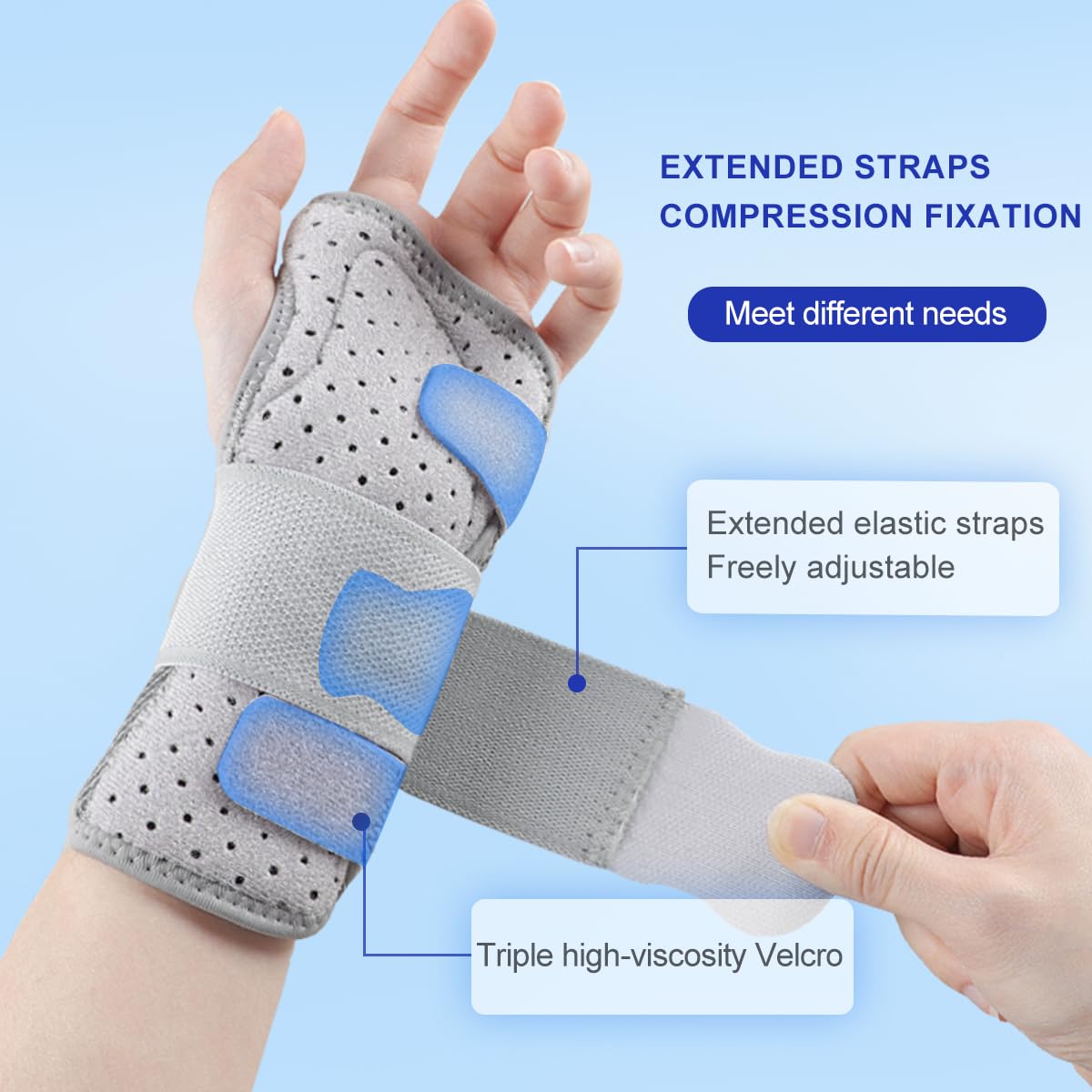 Carpal Tunnel Wrist Brace Night Support with Splints Left Hand, Hand Brace for Arthritis, Tendonitis, Sprain, Injuries, Wrist Pain Relief, Wrist Immobilizer Adjustable Straps and Breathable for Women and Men