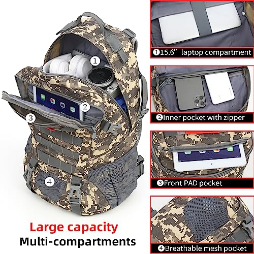 Waterproof Camo Tactical Backpack for School & Outdoors