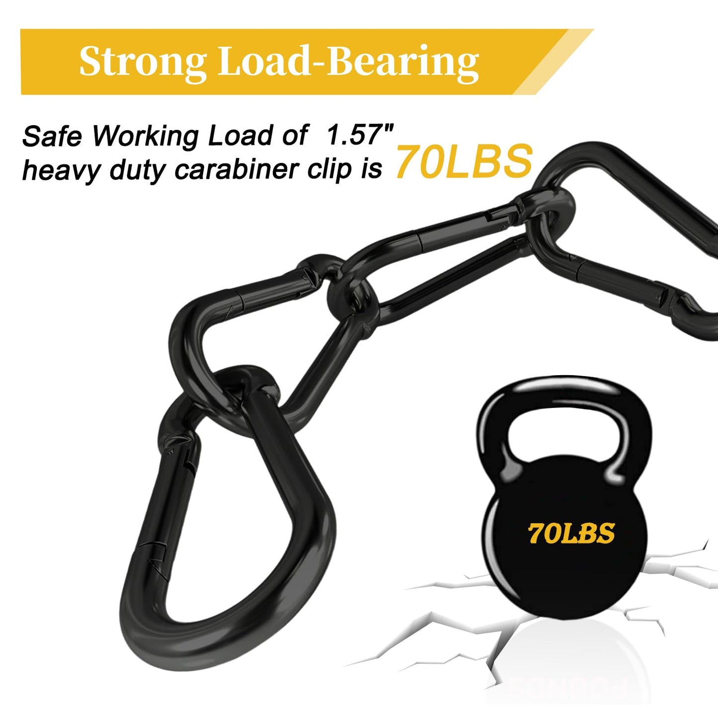 Spring Snap Hook Black Carabiner ，Sunxer Tool Small Black Carabiner Clip 1.57 inch 10 PCS Heavy Duty Carabiner Clip Qick Link for Keychain Dog Leash Locking Camping Fishing Hiking