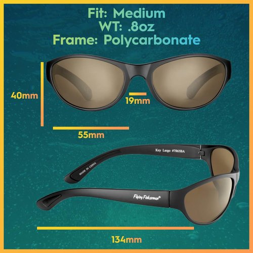 Flying Fisherman 7865BA Sunglass, Matte Black Frames/Amber Lenses