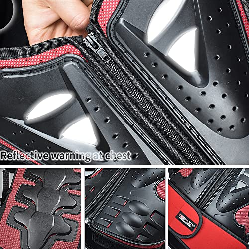 ELCYCO Red Kids Motorcycle Armor Suit with Chest Protector, Elbow & Knee Guards