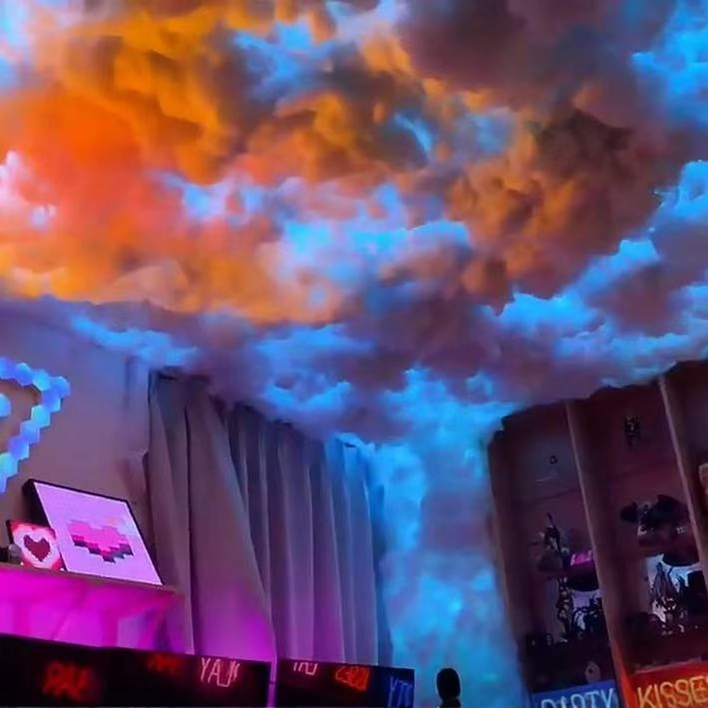 ceoiutrye Ambient Thunder Lights LED Light 3D Cotton Lightning Cloud Colorful Atmosphere DIY Creative Night Light for Game Room, Club, Bar, DJ Party,