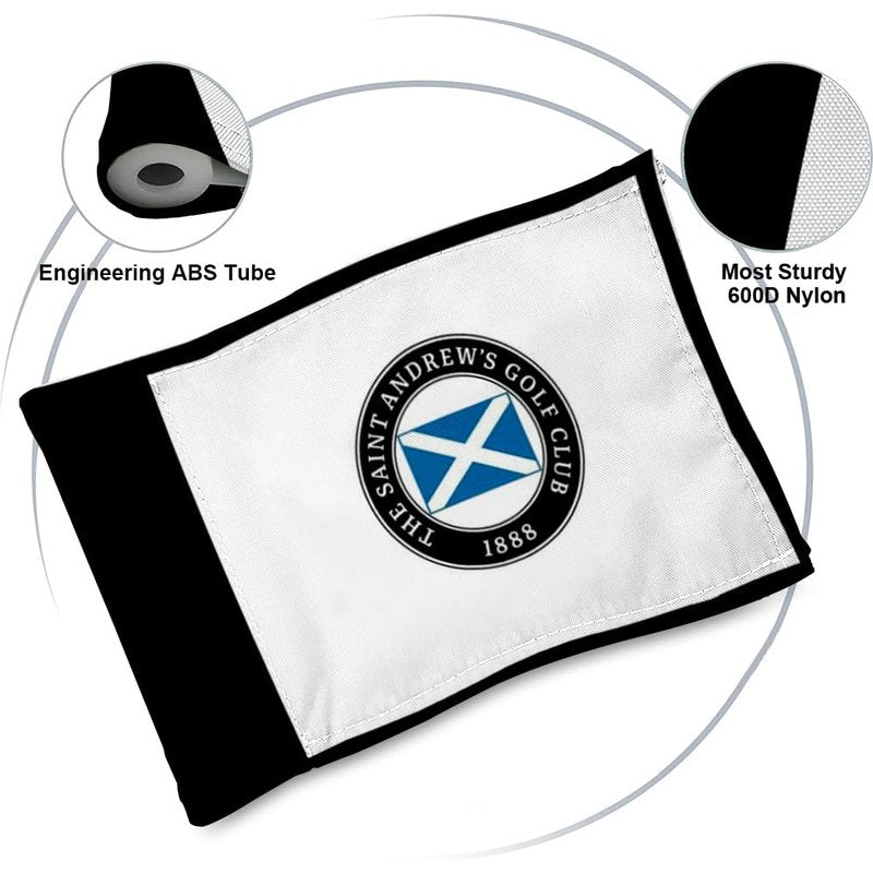 2BUT Saint Andrews Golf Club Golf Pin USGA Flag Practic Putting Green Golf Flag For Backyard Garden Double-Sewn 600D Nylon Miniature Pin Flag Regulation Tube Flag(8"x6")