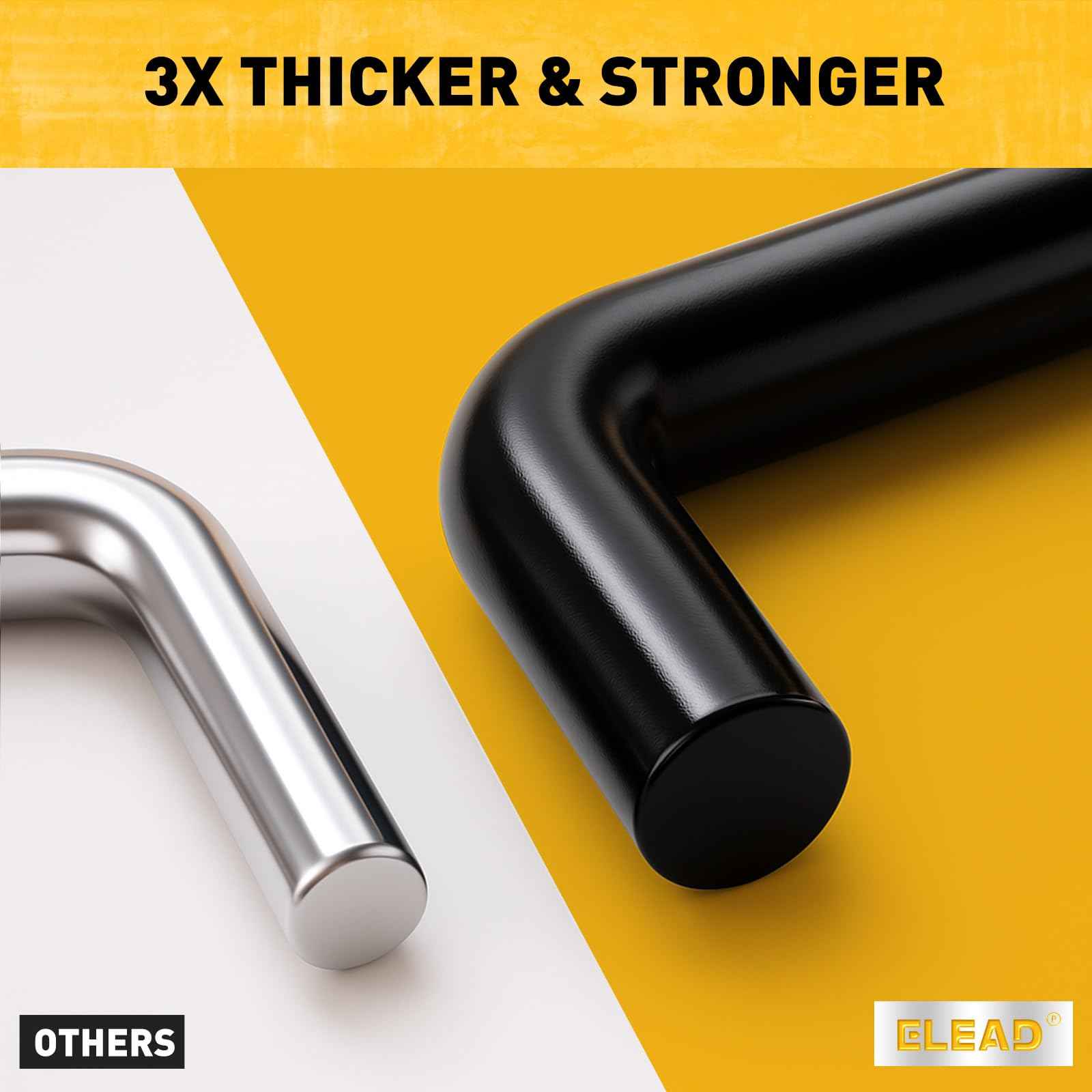 ELEAD 60-Piece 6 Inch Extra Thick Pegboard Hooks, Heavy Duty Peg Board Organizer Accessories, Peg Board Tool Hangers Fit for 1/4" Pegboard Hanging Tools Garage, Workshop, and Craft Storage