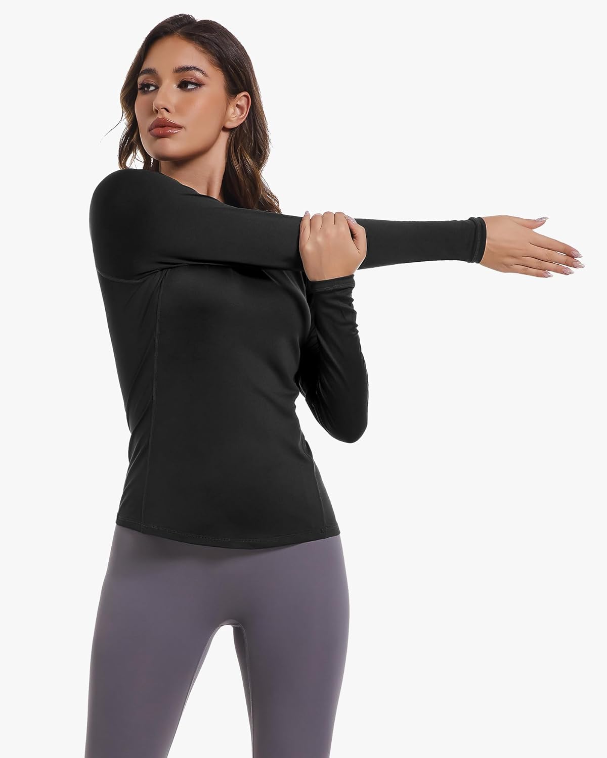 Skiennix Women's Long Sleeve Compression Shirts - Dry Fit Athletic Tops for Yoga & Running | 4-Pack