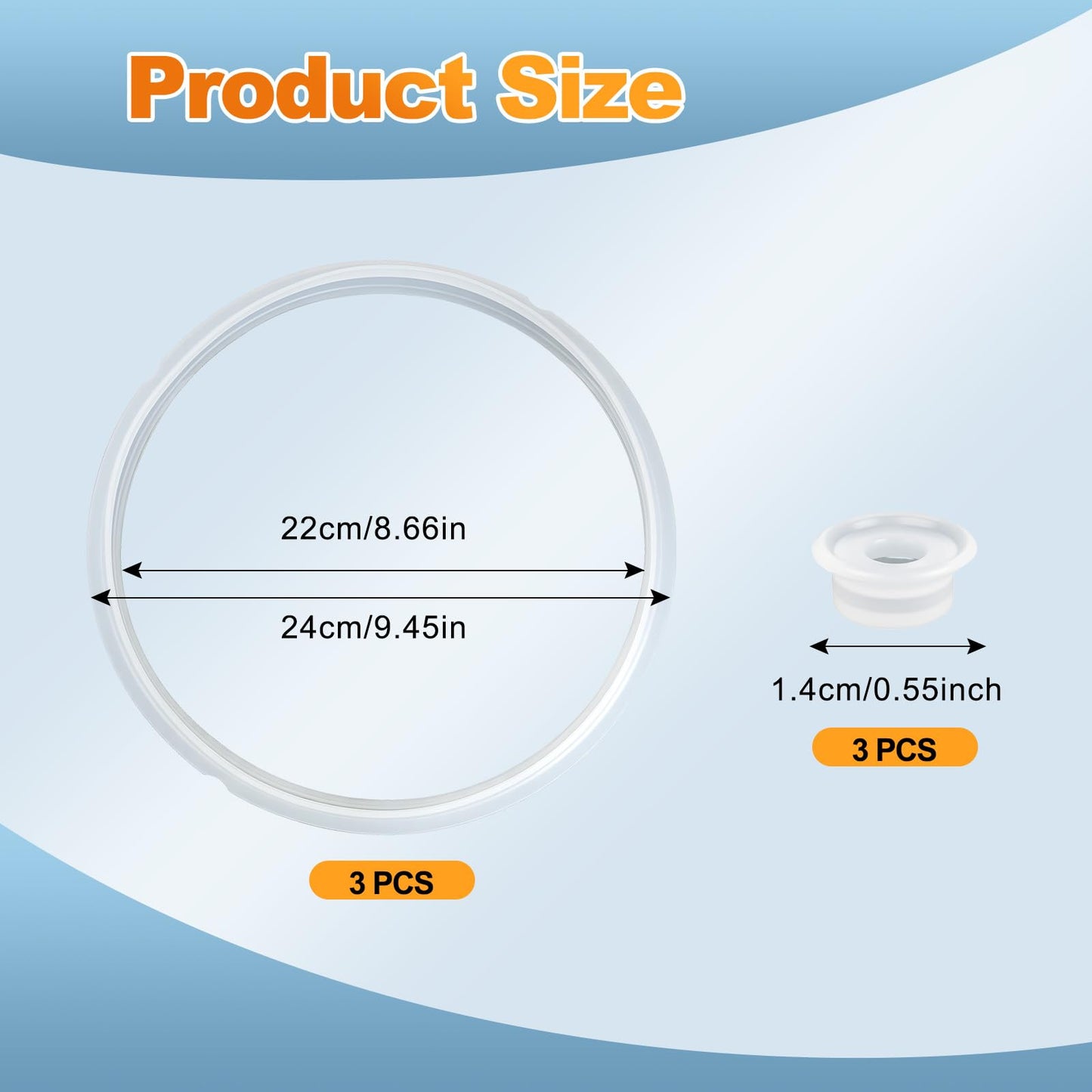 3 Pack Silicone Sealing Rings for Instant Pot 6 Qt, Inner Pot Seal Ring, Replacement Seal Gasket, Food-Grade Silicone Sealing Rings