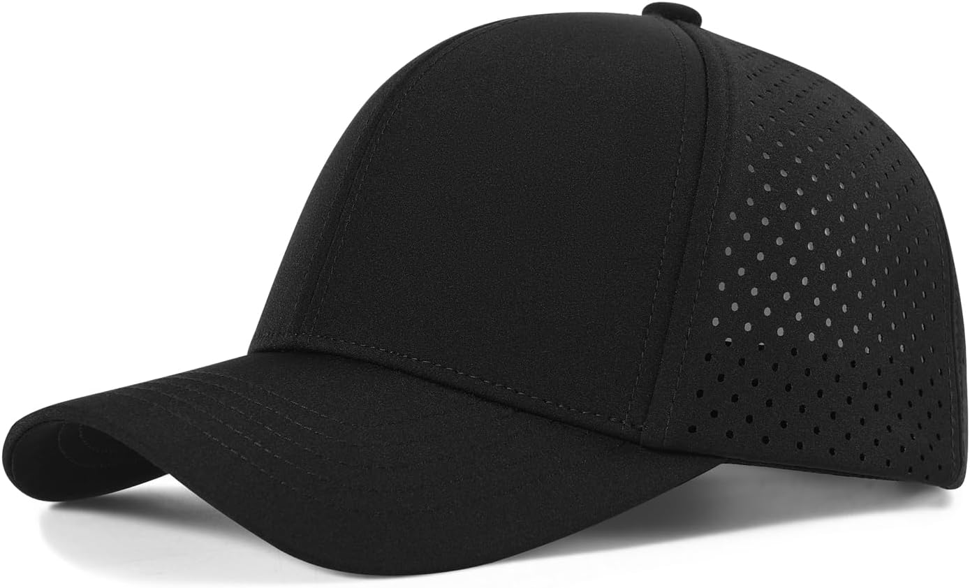 VOBOOM Men's Quick-Dry Baseball Cap - Laser Cut Mesh Design | Curved Brim Snapback Hat