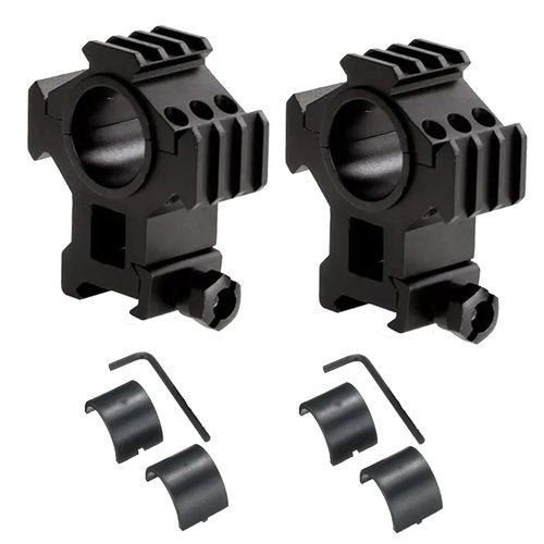 360 TACTICAL Triple Rail Weaver Picatinny Scope Mount Scope Ring Flashlight Mount (Pack of 2)