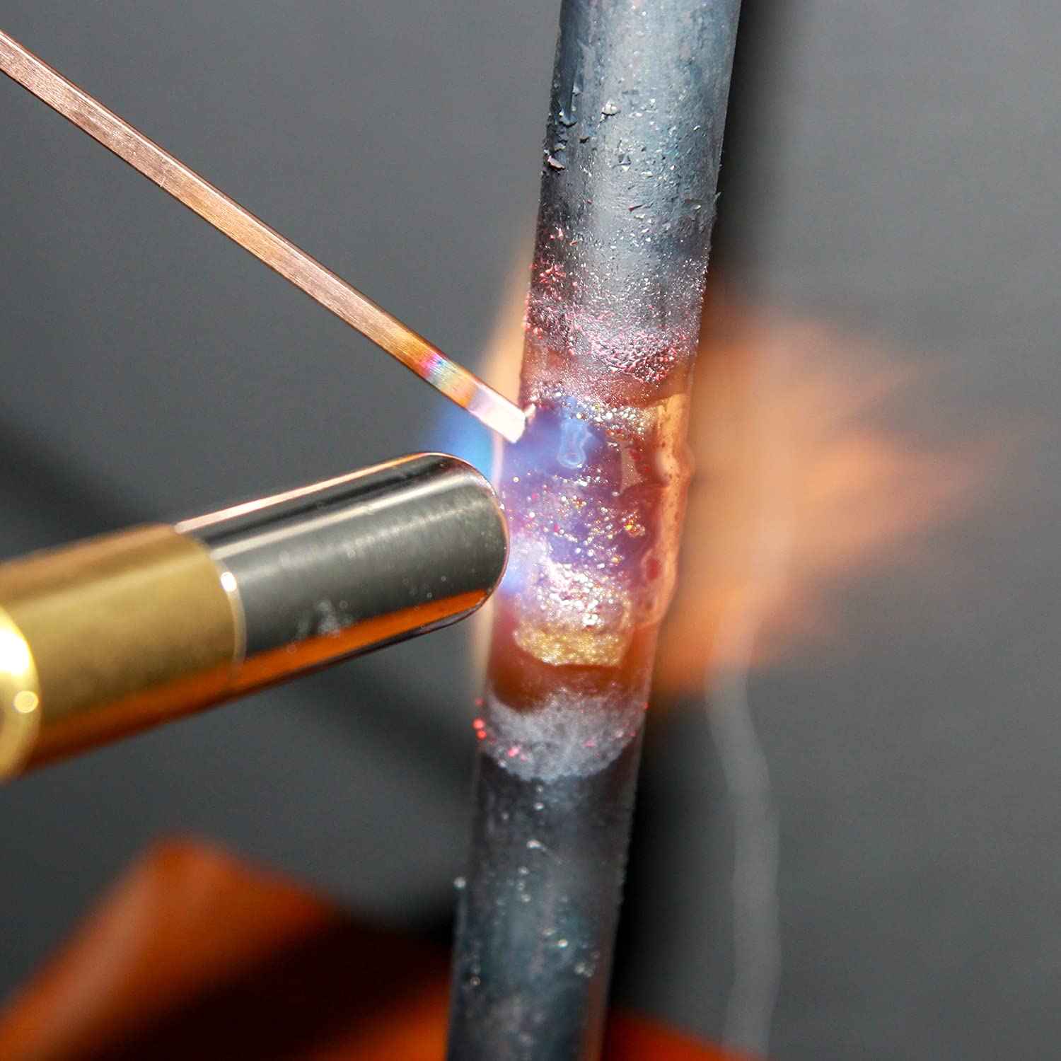 BLUEFIRE 1/2 lb 9pcs Bare Bronze Brazing Rods Low Fume Copper Brazing Alloys Diameter 1/8” Length 14” Solid LFB Sticks for TIG MAPP Propane Torch Gas Welding Brass Carbon Steel Cast Iron Nickel Alloy