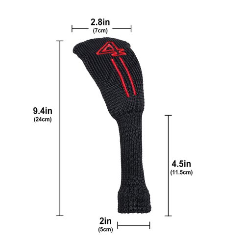 Knit Golf Hybrid Iron Head Covers 4-9 and 2pcs Hybrid/UT Club Head Covers with Rotatable No.Tag, Golf Club Head Protector for Cleveland, Wilson Launch Pad, Tour Edge, Powerbilt Hybrid Irons