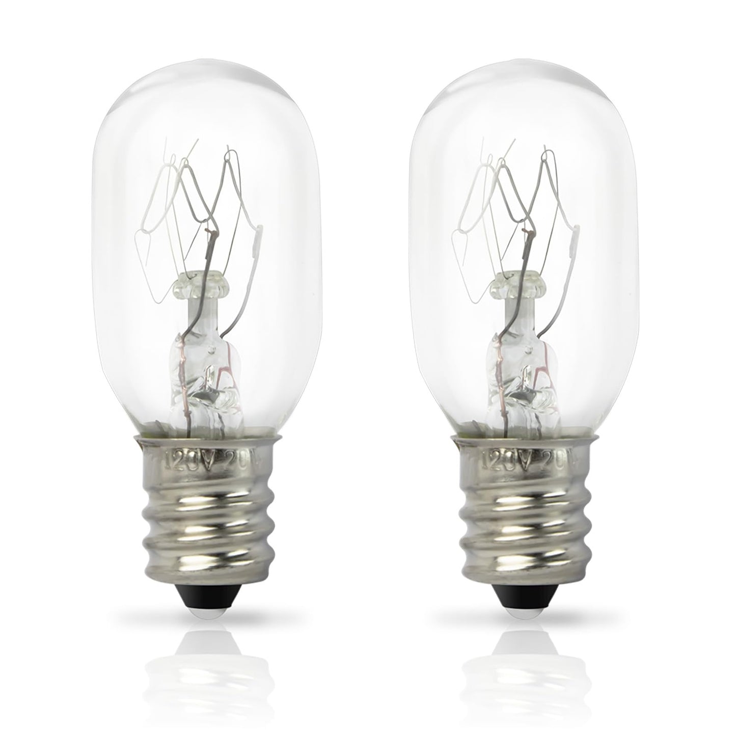 Gfdoso 2Pcs 20W 120V Incandescent Bulb Replacement for Conair RP34B Illuminated Makeup Mirror – E12 Candle Base, 2700K White Light