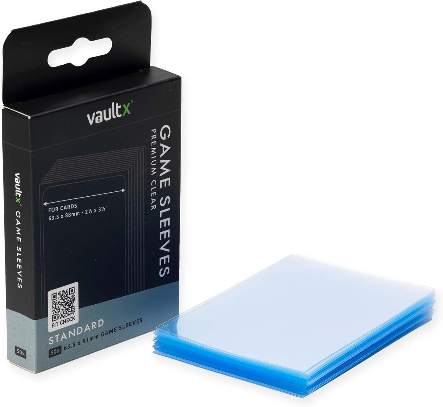 Vault X Standard Board Game Sleeves - Premium Clear Protection for Standard Cards | 65.5 x 91mm (50 Pack)