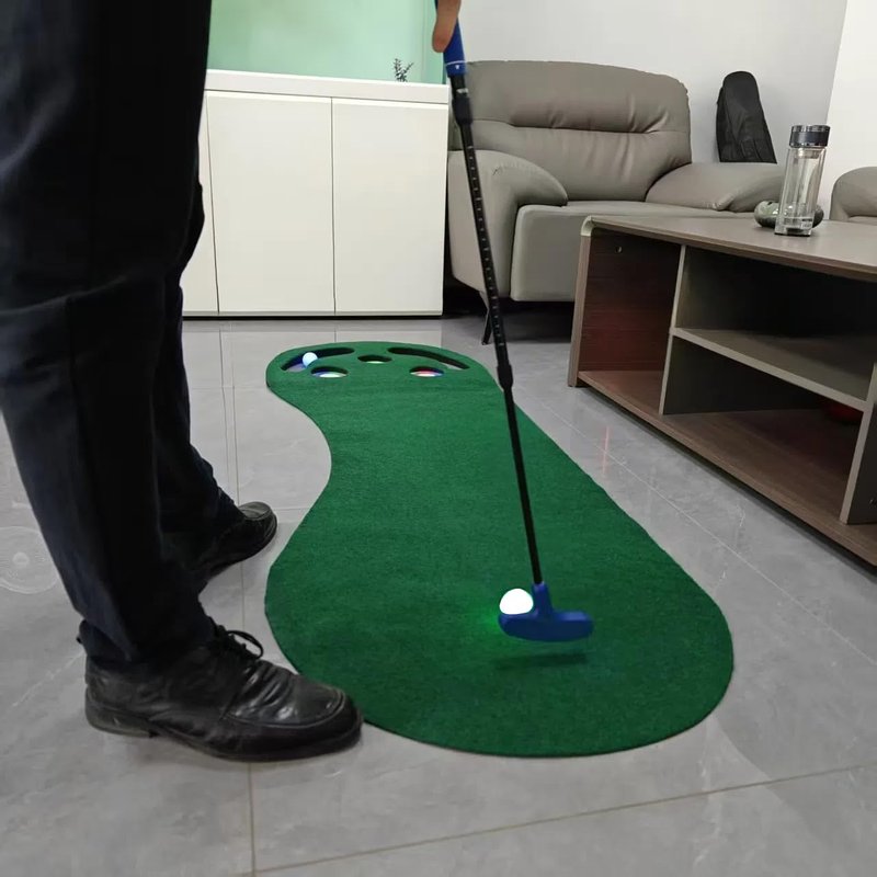 NUOERSAI Grassroots Par Three Putting Gree Indoor Golf Putting Mat, Indoor Putting Green, Golf Training Aid and Putting Practice Game – Help You Recapture the Feel of a Real Course