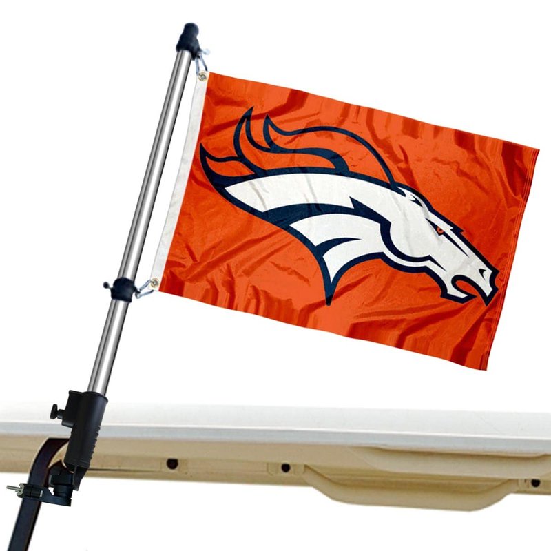 WinCraft Denver Broncos Golf Cart Flag Pole and Holder Mounting Bracket