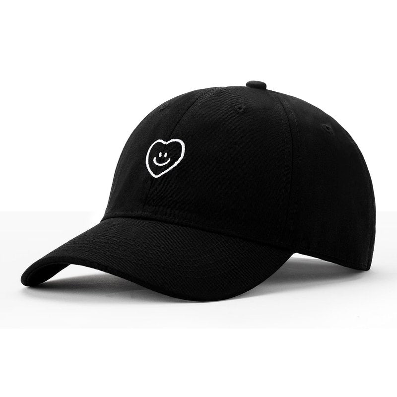 XMMAXFLOW Unisex Baseball Cap with Exquisite Pattern, Adjustable Embroidered Baseball Cap as a Delicate Gift (US, Alpha, One Size, MF09-WhiteSmileLove-Black)