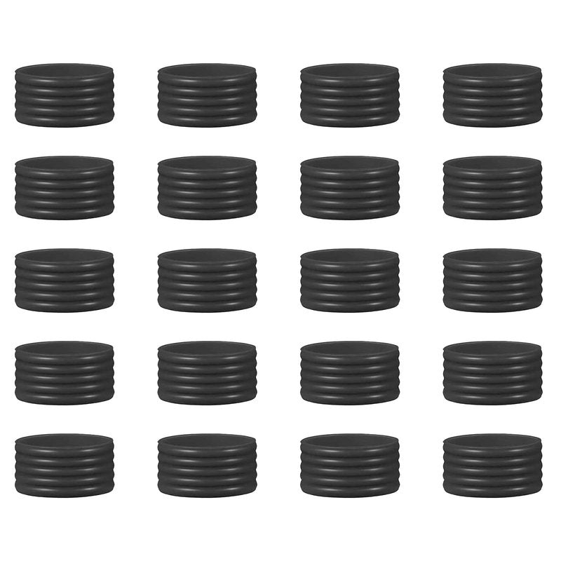ZQTSANKESL 20 Pieces of Silicone Tennis Racket Grip, Sweat Absorbing Elastic Rubber Tennis Racket Grip, Stretchable Outer Grip, Used for Racket Badminton, Squash, Baseball, bat Handle