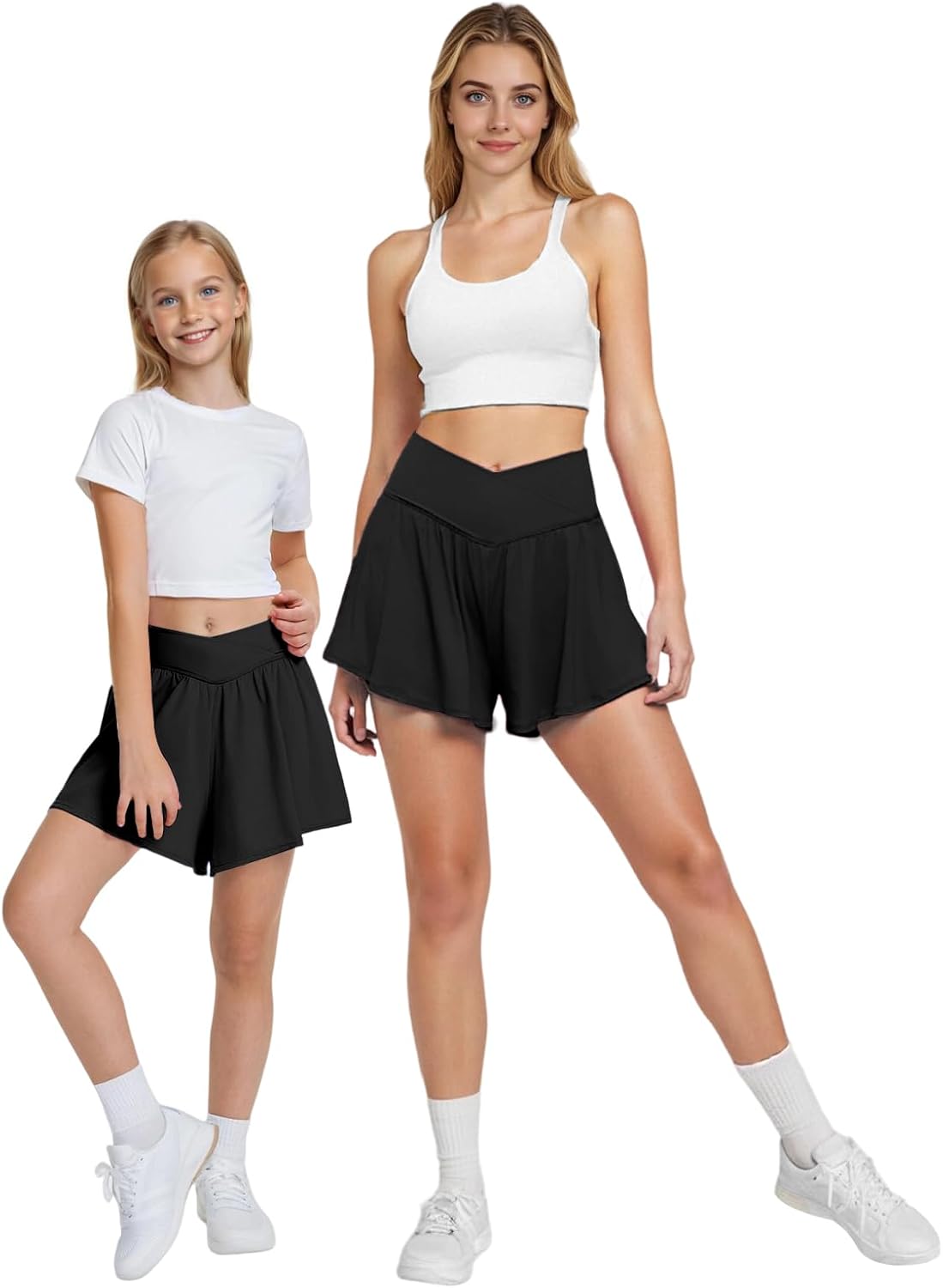 Mommy and Me | Butterfly Crossover Athletic Shorts - Medium for Girls Ages 13-14