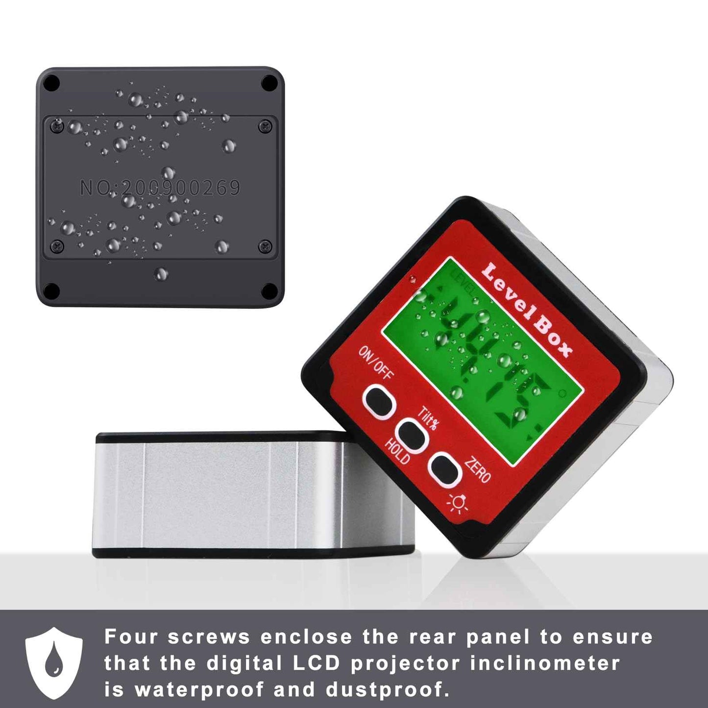 LOUISWARE Digital Inclinometer Angle Finder Gauge, IP54 Digital Electronic Protractor Bevel Gauge, Inclinometer Angle Cube Level Box with LCD screen for Woodworking, Table Saw and etc