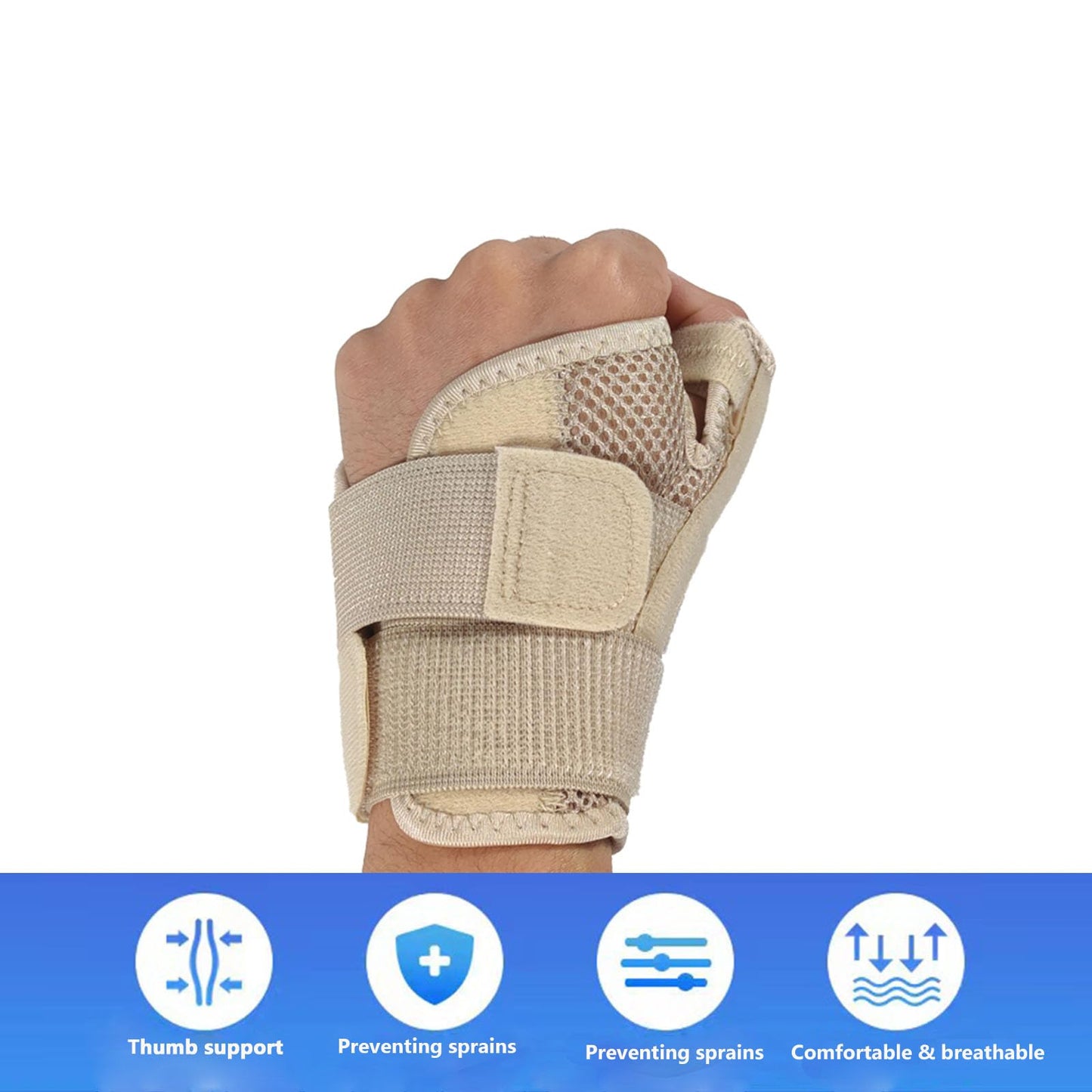 GELAIMAR Thumb Splint with Wrist Brace - Thumb Support Brace for Wrist Hand Thumb Stabilizer Fits Both Right Left Hand for Men and Women