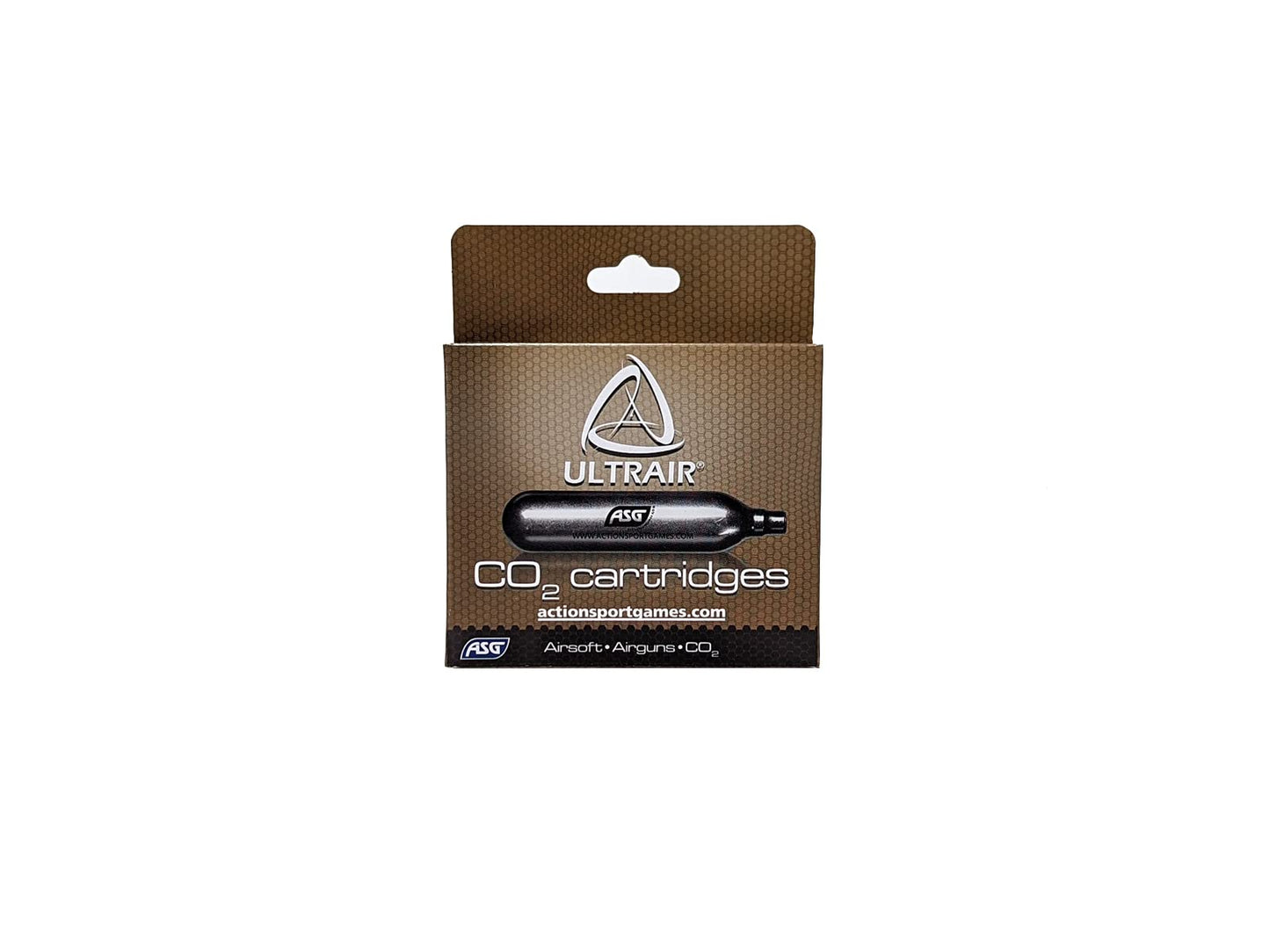 ASG Ultrair 12g CO2 Cartridges | Reliable Power and Precision | CO2 Air Cartridges for BB Pistol, Airsoft Guns, and Airguns, 5 Pack (Standard)