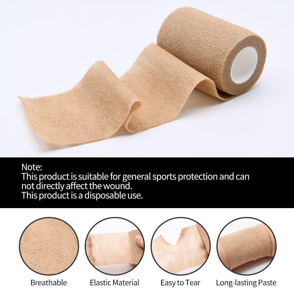 Skiennix Self-Adhesive Bandage Wraps - 12pcs, 2in x 5 Yards | Ideal for Sports, Wrist & Ankle Support