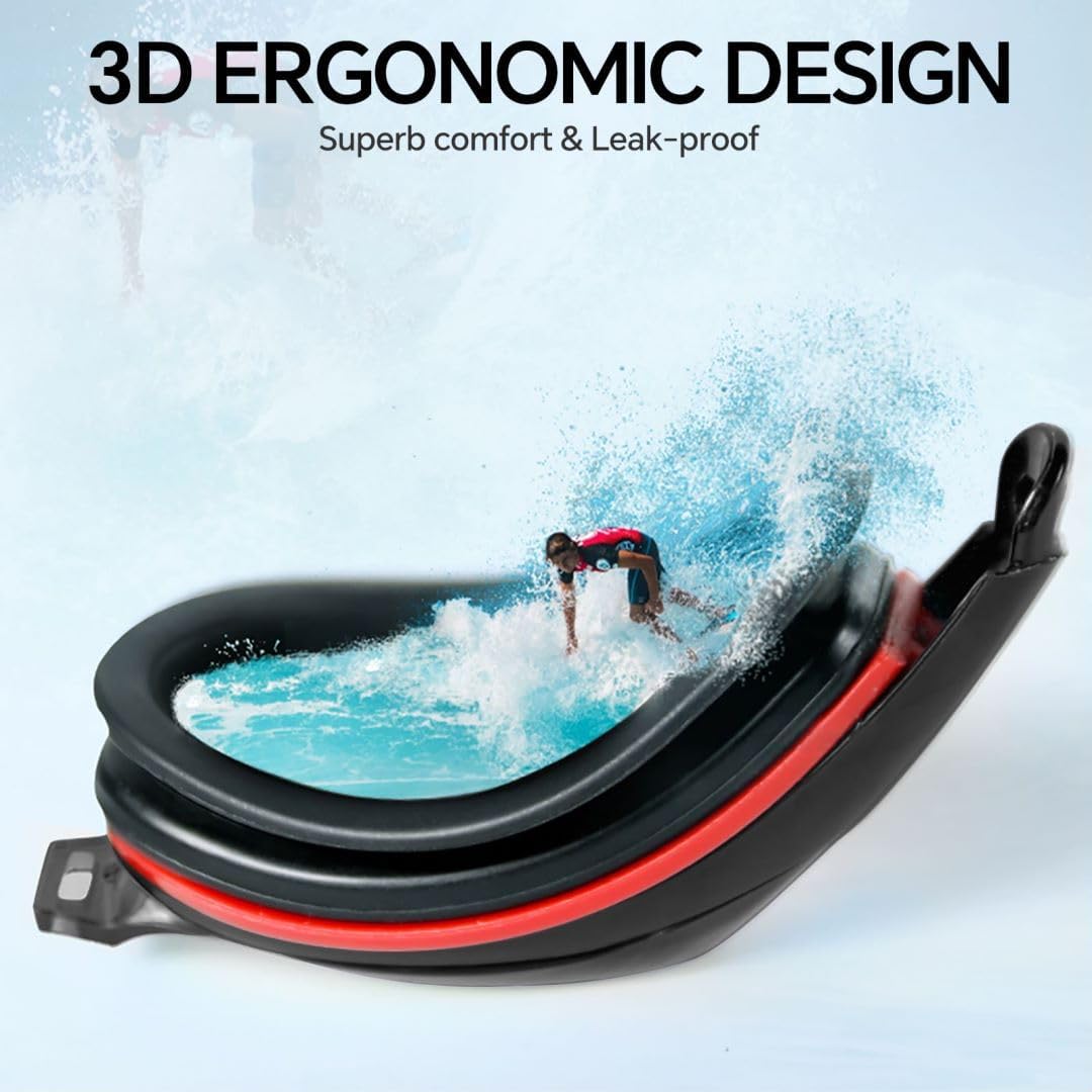 Skiennix Nearsighted Swim Goggles - Comfortable Fit for Shortsighted Swimmers | Anti-Fog Design
