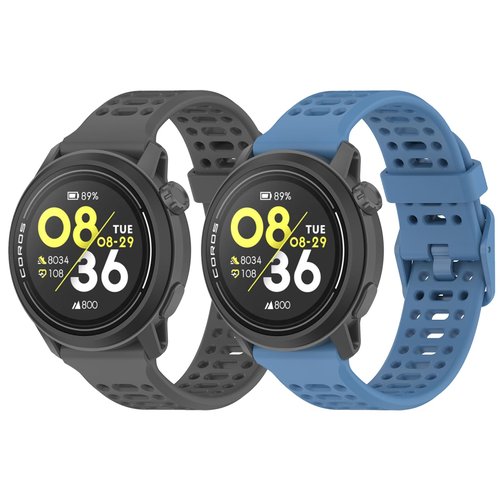 XIDESSEN 2 Pack Silicone Bands Compatible With COROS Pace 3/4,COROS Apex 2 PRO/Pace Pro/Apex PRO/Apex 4 42mm,Sports Beathable Silicone Replacement Watch Strap for Men Women