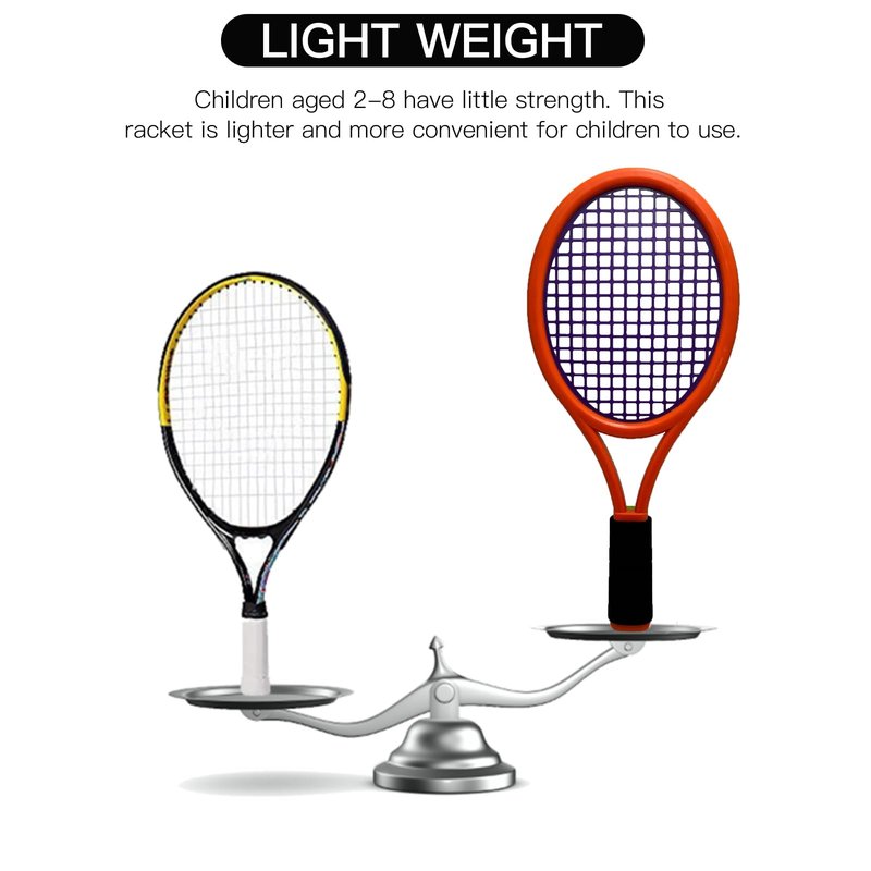 Crefotu Kid Tennis Racket Set for Toddler,Children,Sponge Handle, Includes 6 Badminton, 1 Tennis Ball, Bag and 2 Balls - Increase Children's Sports,Improve Tennis Skills (Grey Orange&Green)