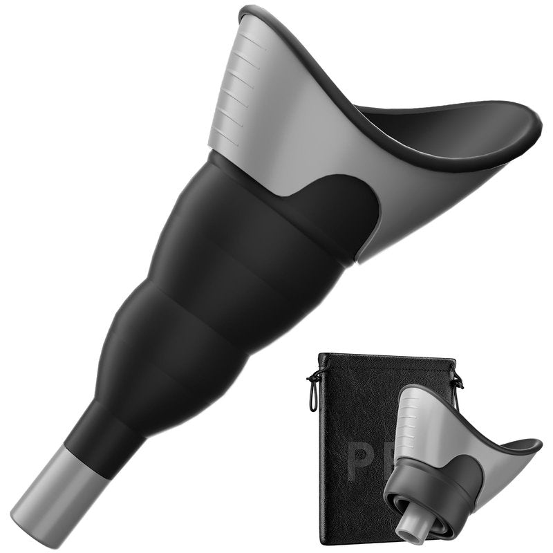 PFP Portable Female Urination Device - Collapsible Stand to Pee Silicone Funnel with Storage Pouch, Compact She Pee Cup for Festivals & Outdoor