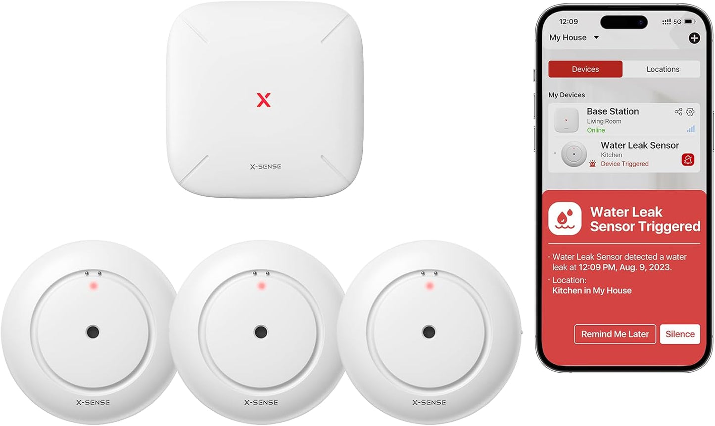 X-Sense Wi-Fi Water Leak Detector Sensor - Model SWS51, Single Pack for SWS54 Kit