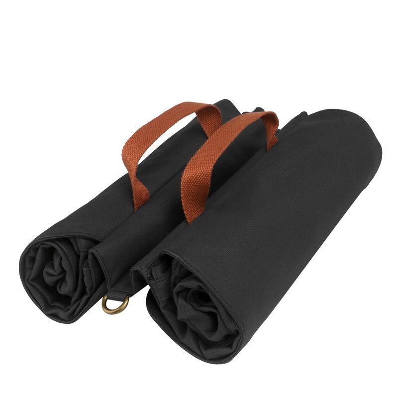 TOURBON Double Cycling Bike Bicycle Pannier Bags for Rear Rack (Water-resistant Canvas, Roll-up) (Black)