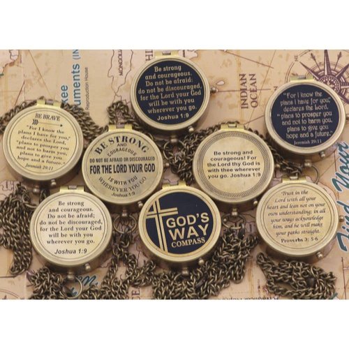 Trust in The Lord, Proverbs 3: 5-6, Solid Brass Directional Engraved Compass, Baptism Gifts for Boys Girls, First Communion, Christian Gifts for Men, First Confirmation Gifts for Boys Catholic Gifts