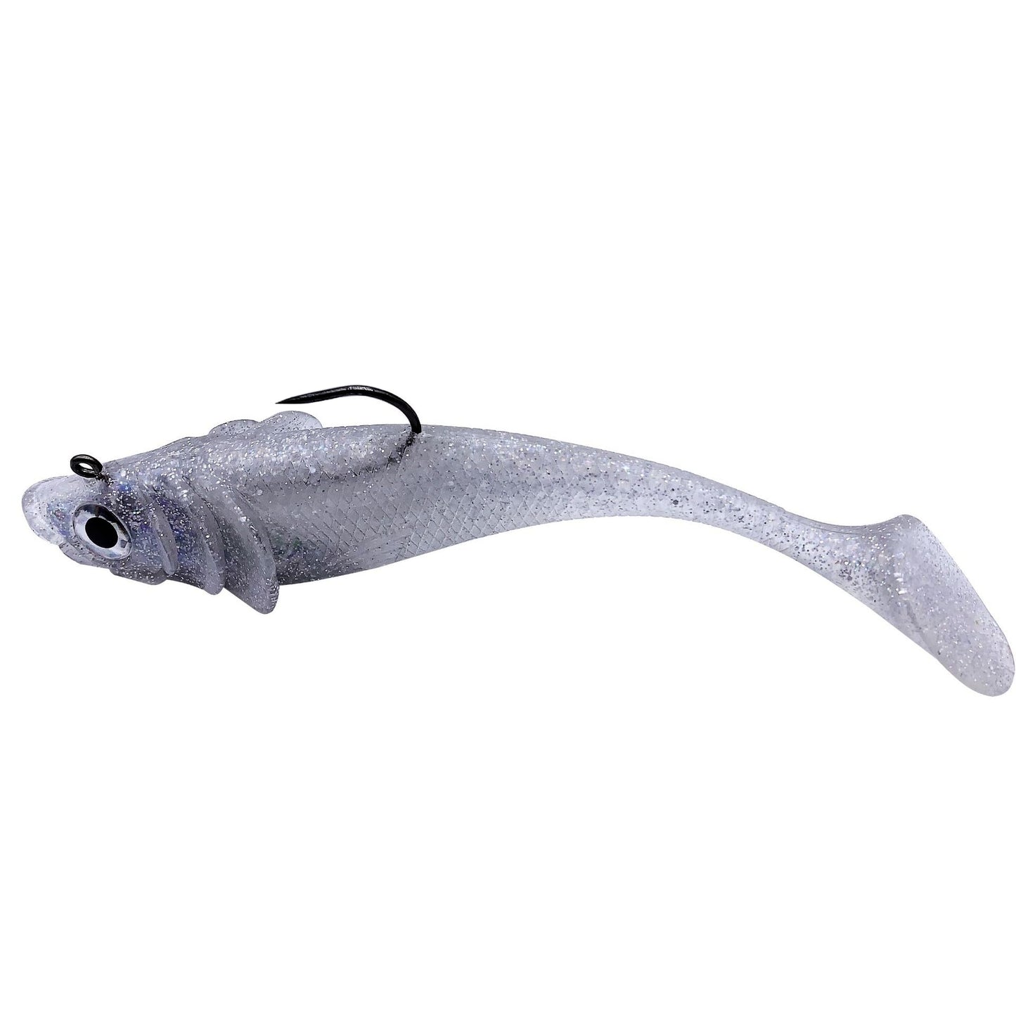 PDXGGB Big Jig Worm Lures Swimming Bait Soft Plastic Fishing Lure for Bass, Crappie, Trout, Pike, Sea Bass, Redfish, Striper,Fishing Lures for Freshwater & Saltwater (Clear Glitter-1 Piece)