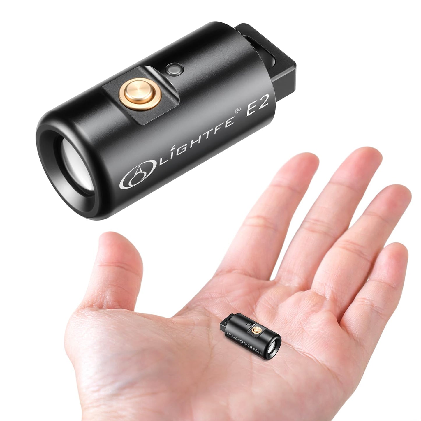 LIGHTFE E2 Mini Keychain Flashlight - Rechargeable USB Magnetic Charging, Compact & Bright LED Pocket Light for Emergencies, Camping, EDC, Everyday Carry