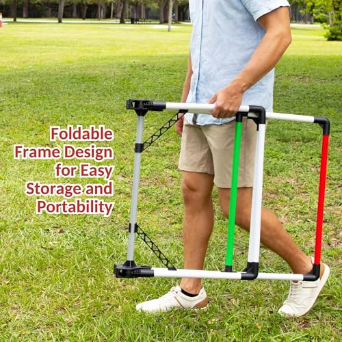 Portable Ladder Toss Game Set with Built-in Scoring - 2 Targets & 6 Bolos