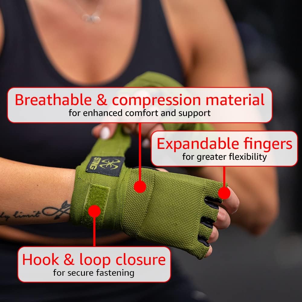 Sting Elasticized Boxing Hand Wrap Gloves - Quick-Dry MMA Training Gear | Large, Black